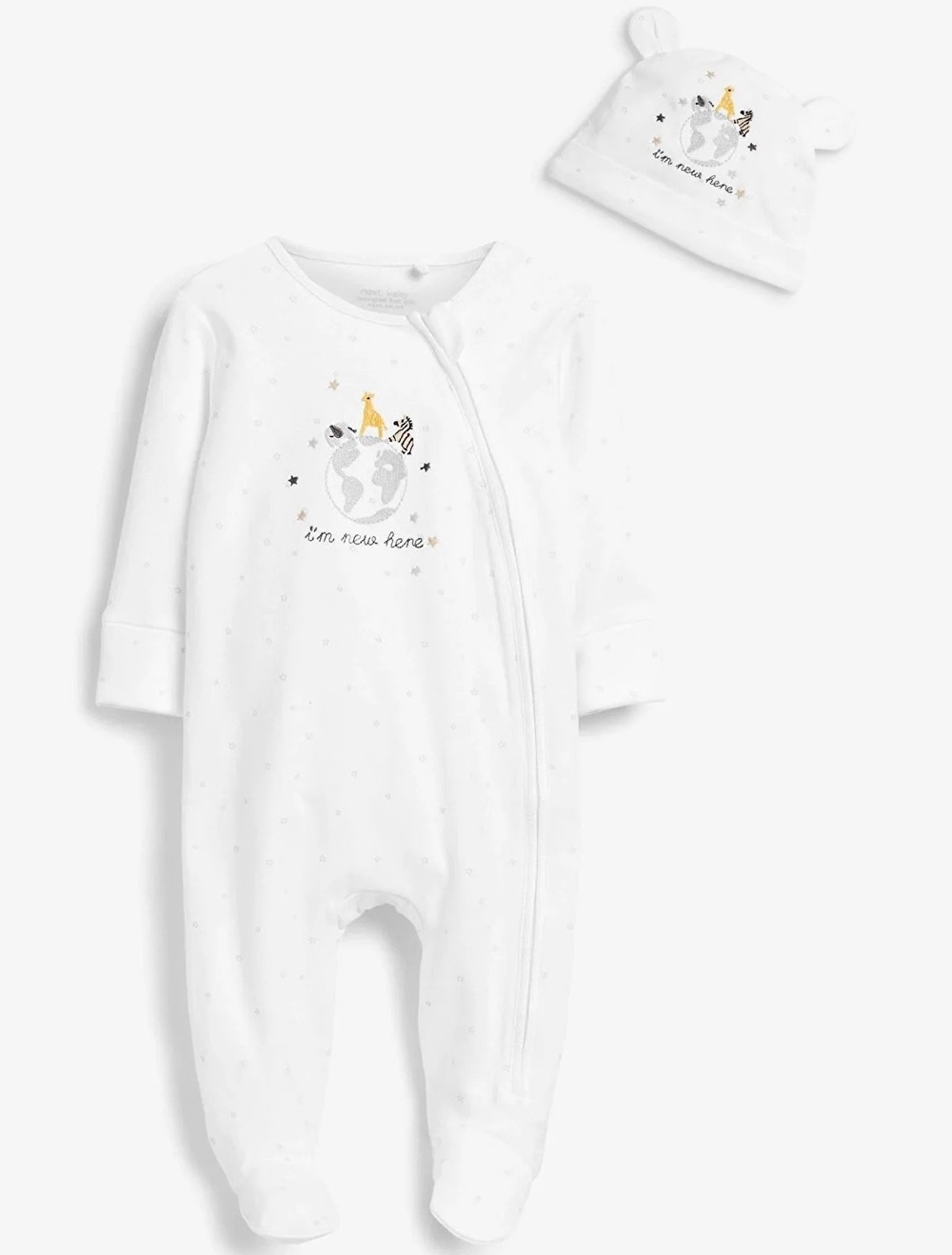 Newborn sleepsuit best sale with hat